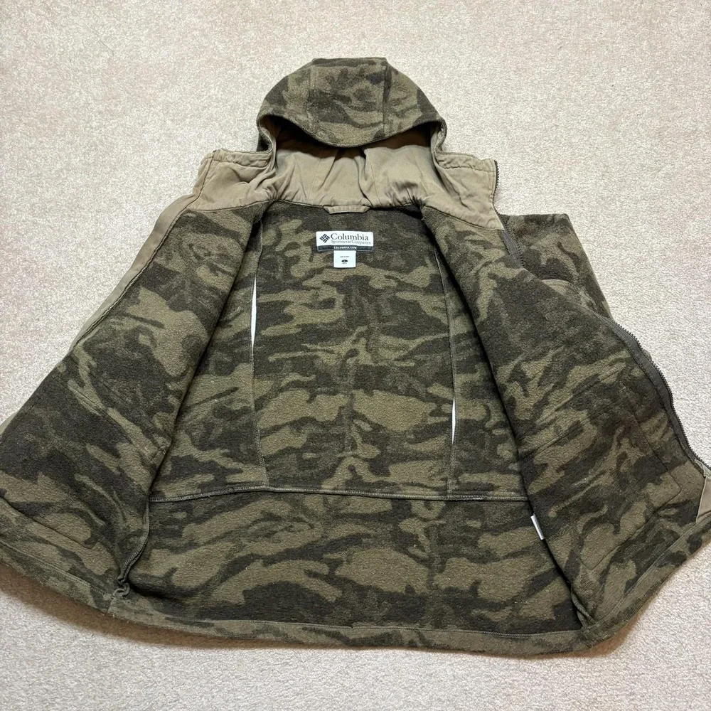 Columbia Men's Camouflage Hooded Field Jacket - Olive Green & Dark Green - Picture 4 of 13